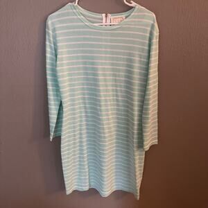SAIL TO SABLE Mint and White Stripe Mini Sweater Dress Size Small casual fall